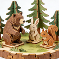 🐻🌲 Woodland Animals Wooden Building Block Set – Create Your Own Forest Scene with Bear, Rabbit & Squirrel Figures