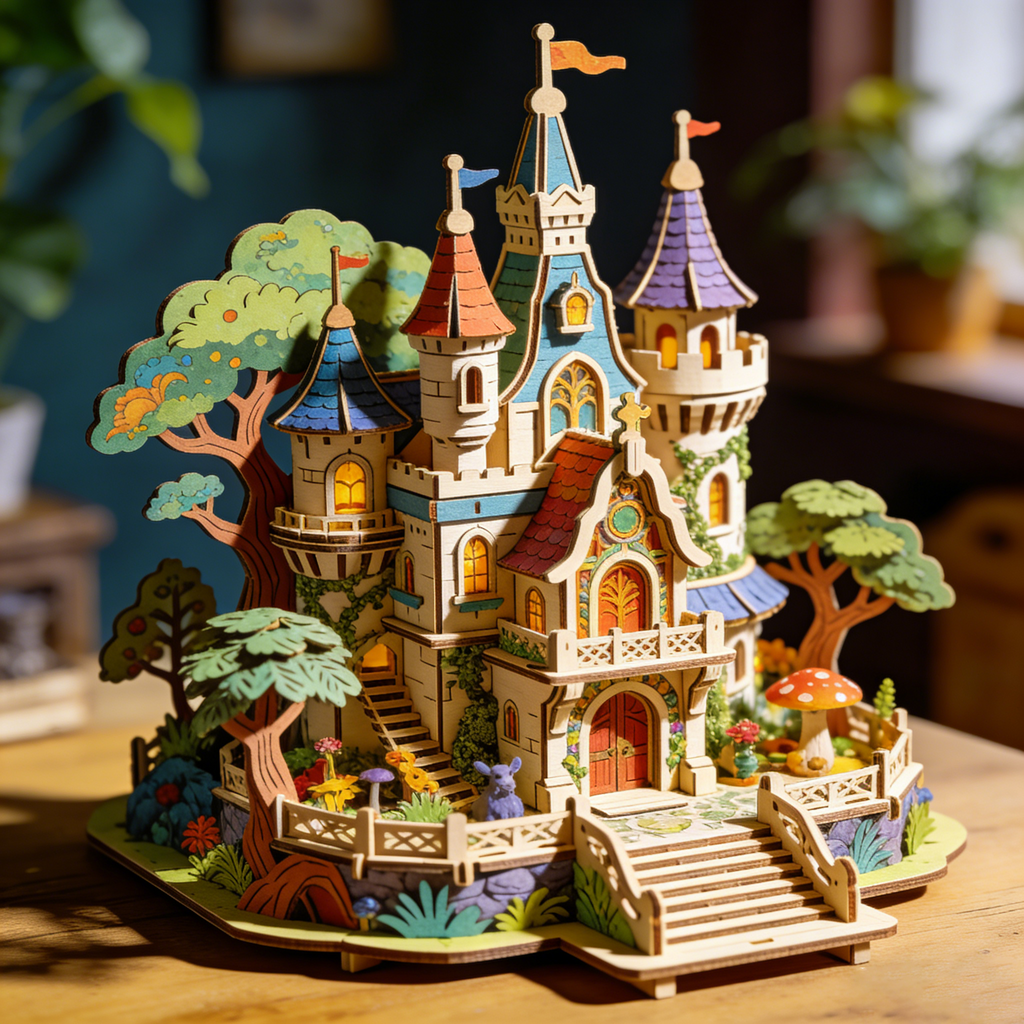 🏰🌿 Enchanted Treehouse Wooden Building Set – Build Your Own Magical Castle Surrounded by Nature