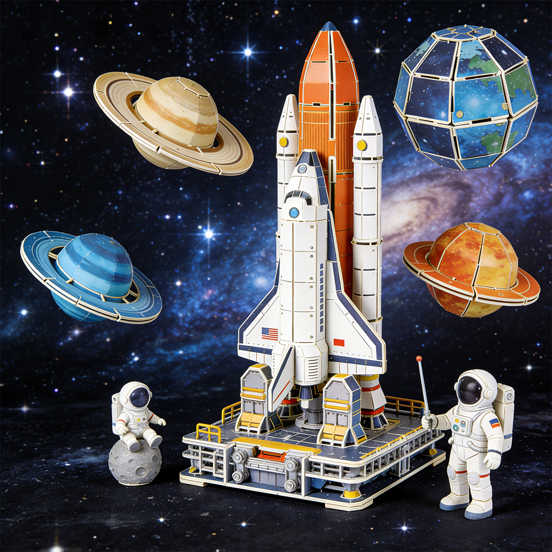 🚀🌌 Space Exploration Shuttle Building Block Set – Build Your Own Shuttle, Planets, and Astronauts