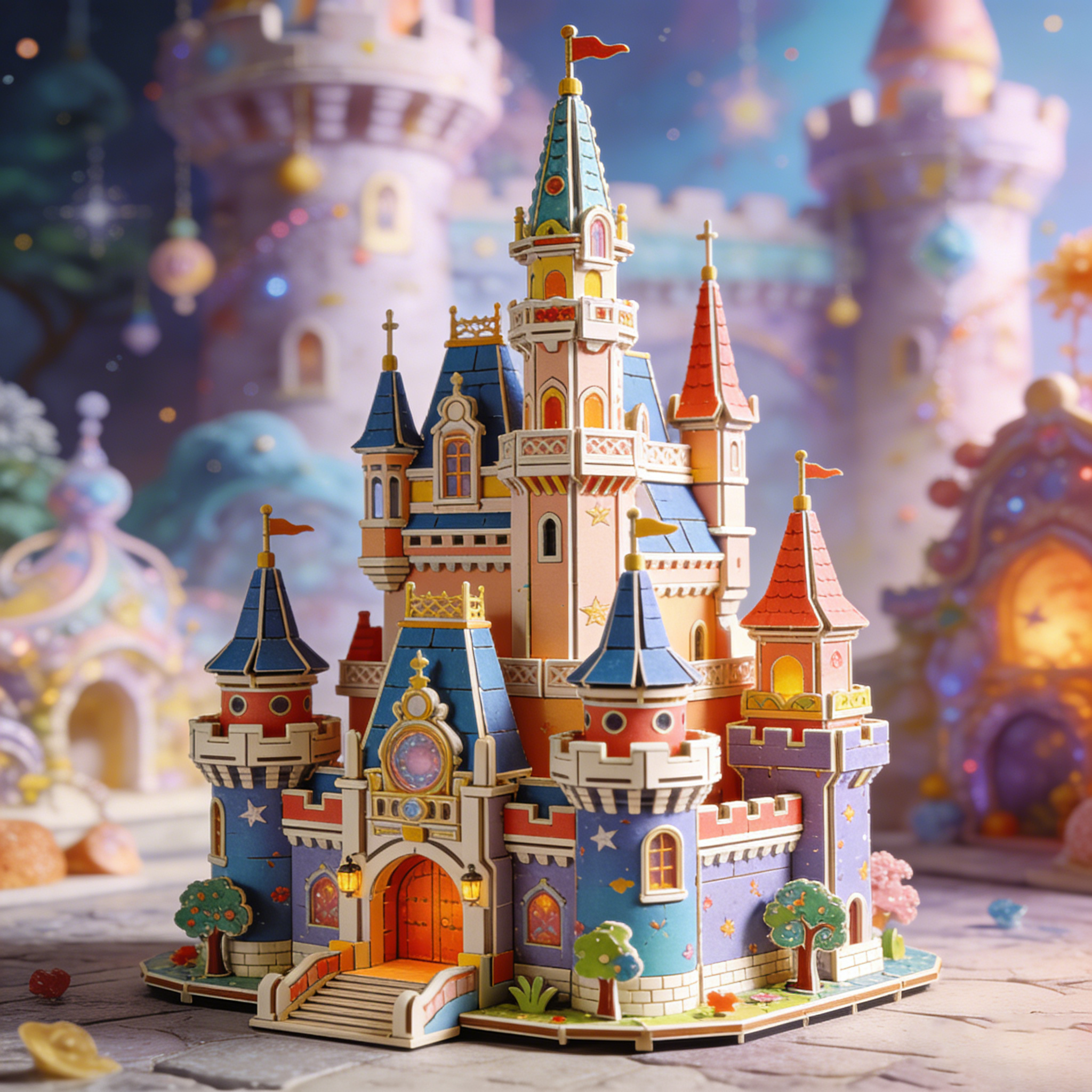 🏰✨ Fantasy Magic Castle Building Set – Create Your Own Enchanted Castle with Colorful Towers and Magical Details