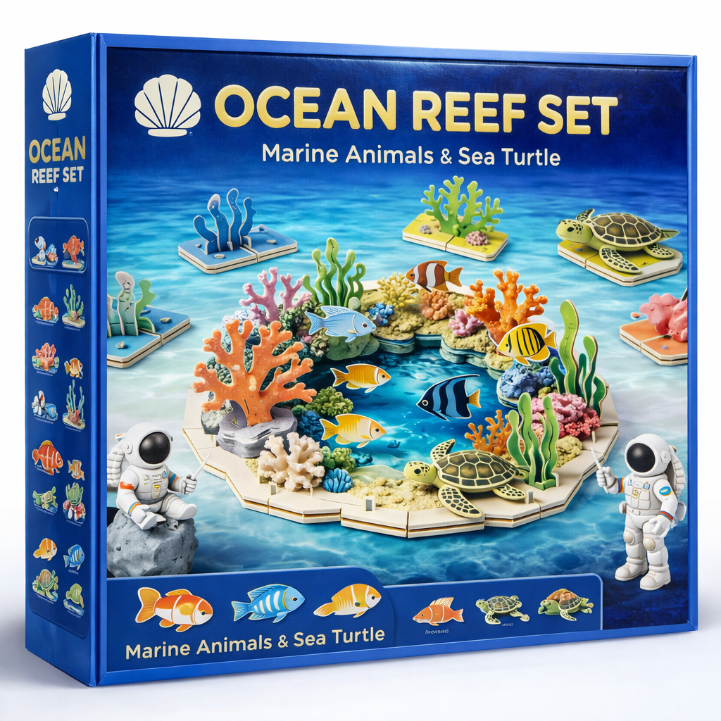 🐠🌊 Ocean Reef Building Set – Create Your Own Underwater Coral Reef with Fish, Turtles & Ocean Life