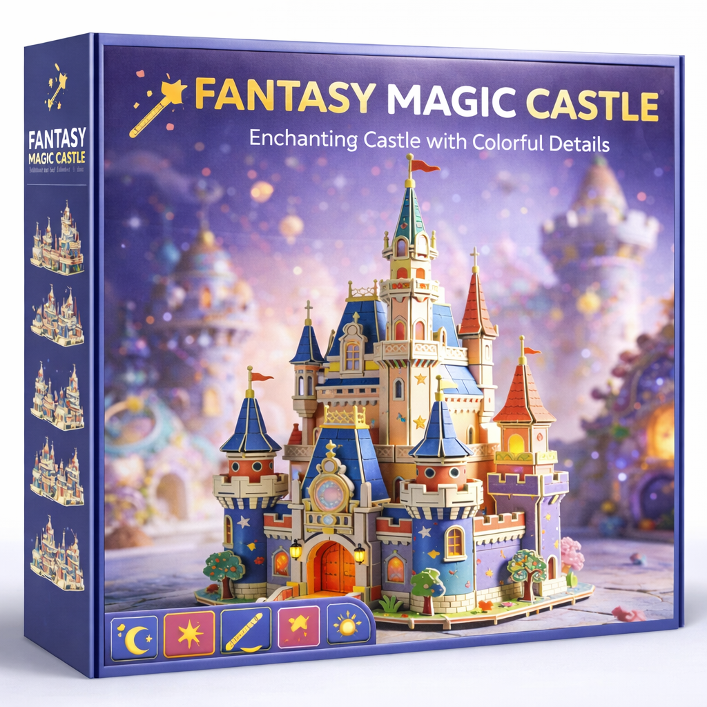 🏰✨ Fantasy Magic Castle Building Set – Create Your Own Enchanted Castle with Colorful Towers and Magical Details